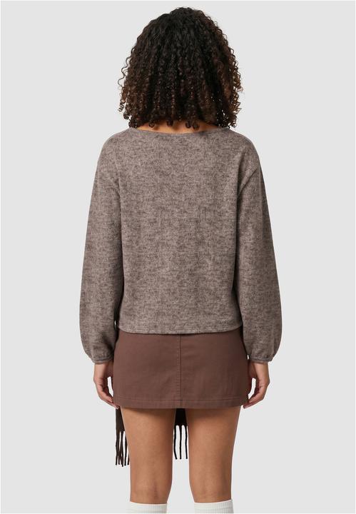 Actual product image Urban Classics Ladies Soft Knit V-Neck Pullover brownmelange M (M)