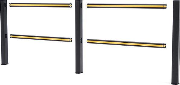 Image du produit kaiserkraft Système de main courante FLEX IMPACT, potelets noirs - traverses noires/jaunes