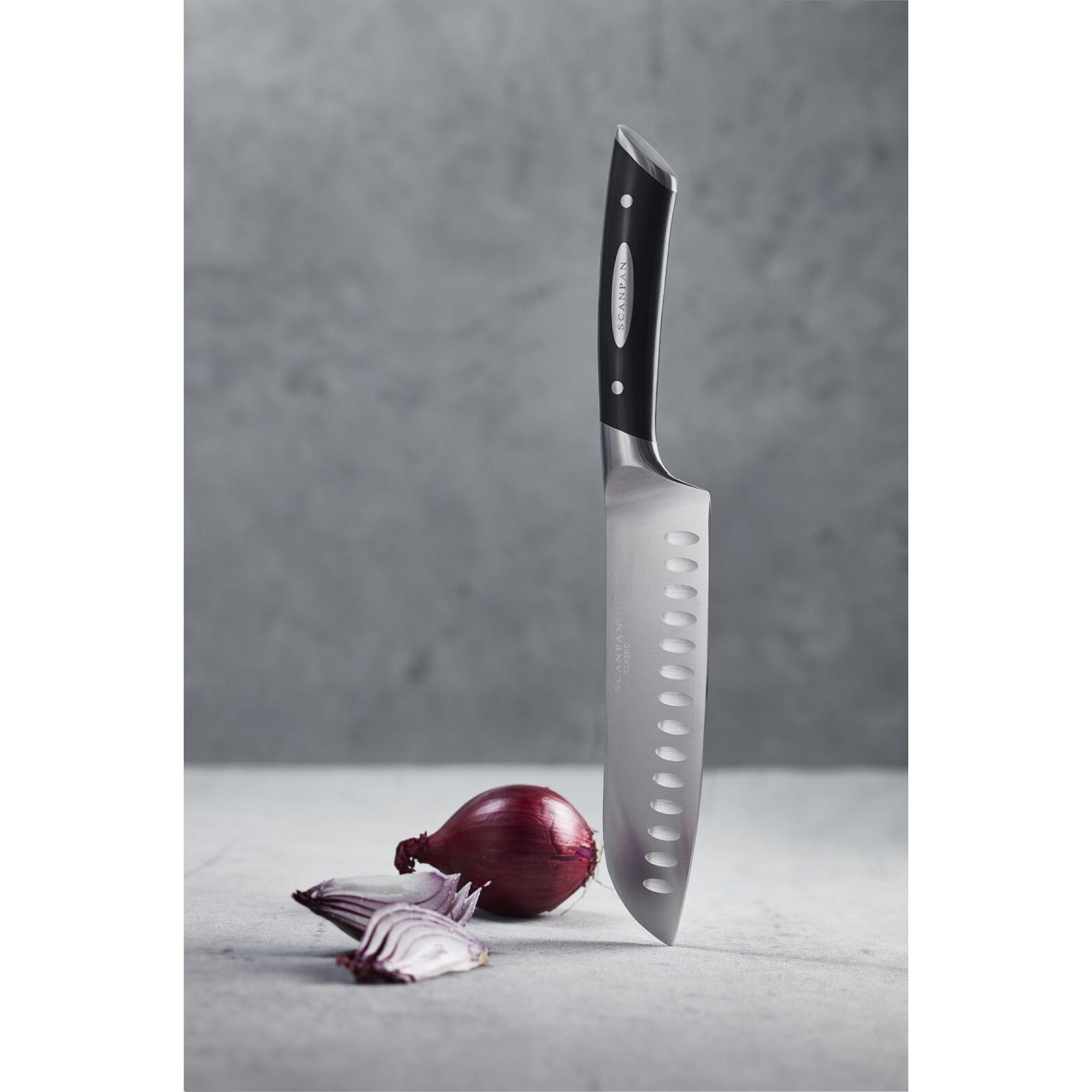 Thumbnail - Scanpan Santokumesser CLASSIC - 18 cm mit Kullenschliff, Küchenmesser, Silber, Schwarz