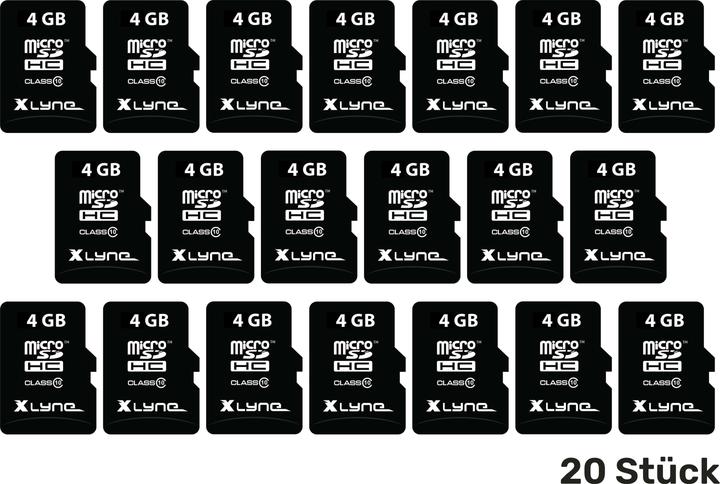 Actual product image Xlyne MicroSD-Card 4GB Bulk Class 10 +SD-Adapter 20er Pack
