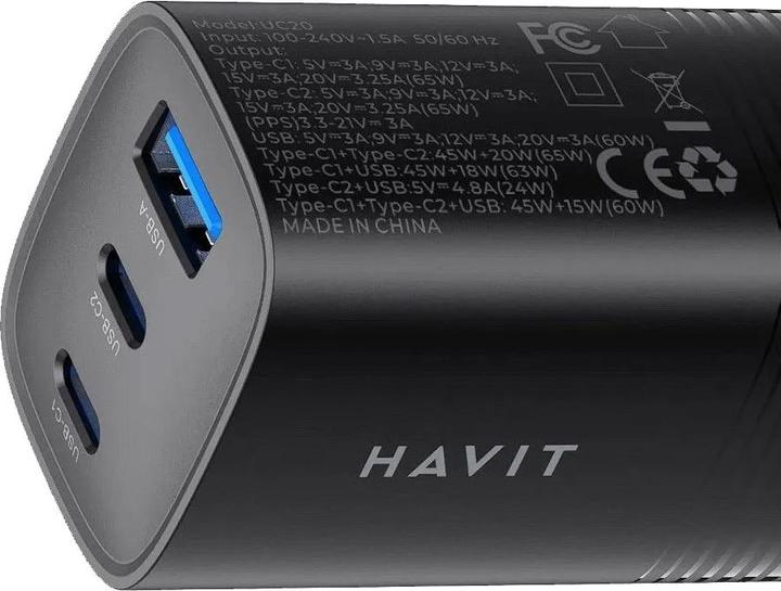 Produktbild Havit UC230 EU (black+gray) (33 W, 3 Ports)