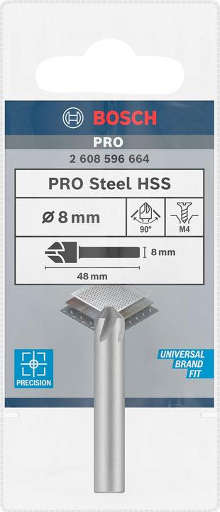 Produktbild Bosch Professional Zubehör PRO Steel HSS Kegelsenker, 8 x 48 mm, M4 (8 mm)