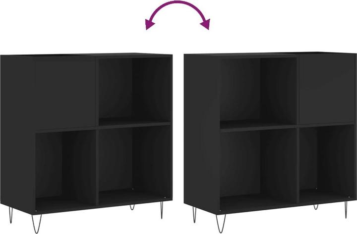 Image du produit VidaXL Plattenschrank Schwarz 84,5x38x89 cm Holzwerkstoff, Farbe