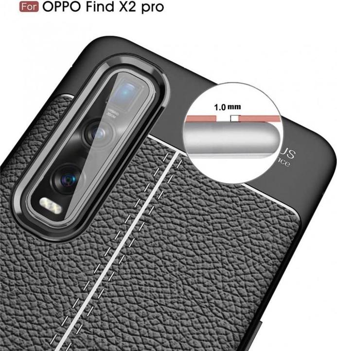 Actual product image Screenguard Oppo Find X2 Pro Case Leather Design TPU Cover (Oppo Find X2 Pro)