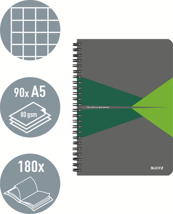 Actual product image Leitz Notebook Office PP (A5, Checked, Soft cover)