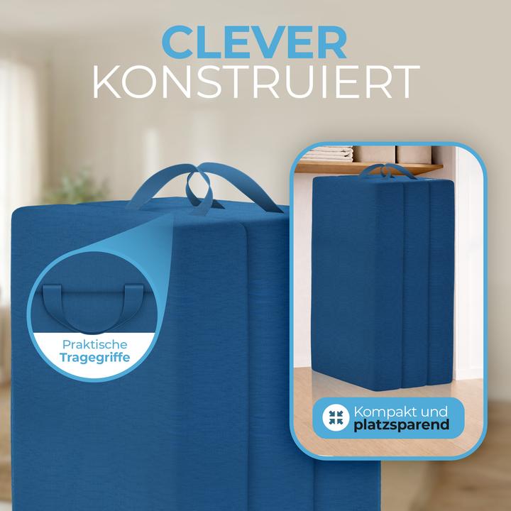 Actual product image Bestschlaf Klappmatratze, 3-teilige Faltmatratze, Reisebett, Gästematratze (Foam core, 140 x 195 cm)