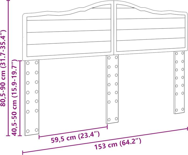 Actual product image vidaXL Modernes Kopfteil (153 x 3 x 90 cm)