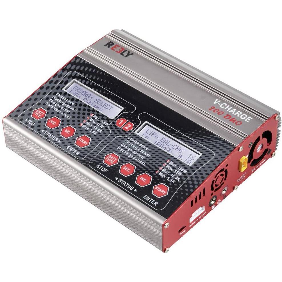 Reely V-Charge 200 Duo Modellbau-Multifunktionsladegerät 12 V, 230 V 10 A NiMH