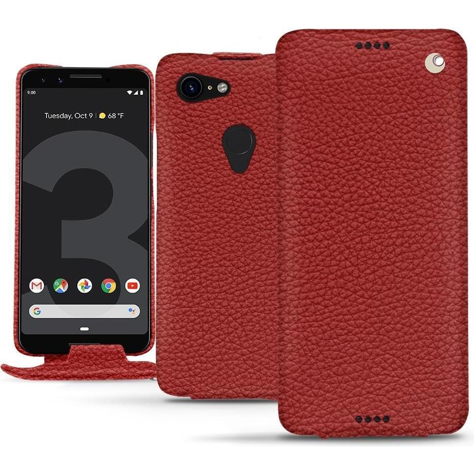 Thumbnail - Noreve Lederschutzhülle vertikal (Google Pixel 3), Smartphone Hülle, Rot