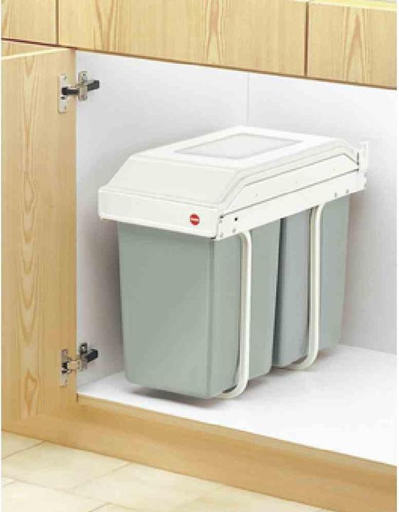 Produktbild Hailo Multi-Box duo L, Einbau-Mülleimer, 2x14 ltr (30 l)