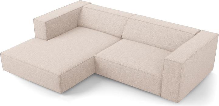 Actual product image Cosmopolitan Design Left Corner Sofa, "Arendal", 3 Seats, Beige, 224x166x70 Made in Europe (3-seater, Corner sofa)