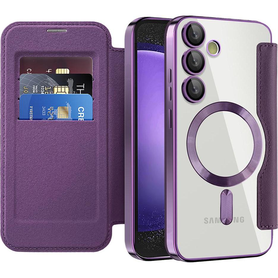 Techsuit - SmartMag Book Case - Samsung Galaxy S23 FE - Purple (Samsung Galaxy S23 FE), Cover smartphone, Viola