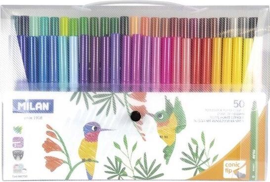 Actual product image Set of 50 tapered felt-tip pens in a transparent folder - WIKR-931277 (50 x)