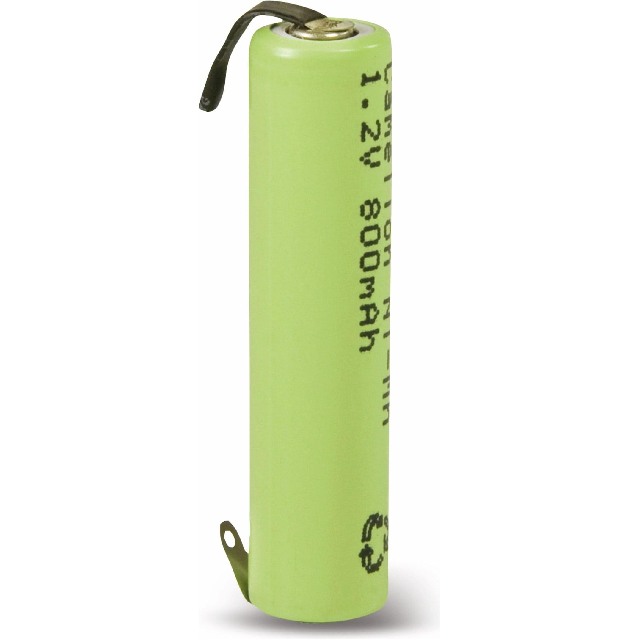 Camelion NiMH Akku Micro (AAA) mit 800mAh und U-Lötfahne im Kunststoffmantel (1 Stk., AAA, 800 mAh, Ladegerät inkl. Akku...