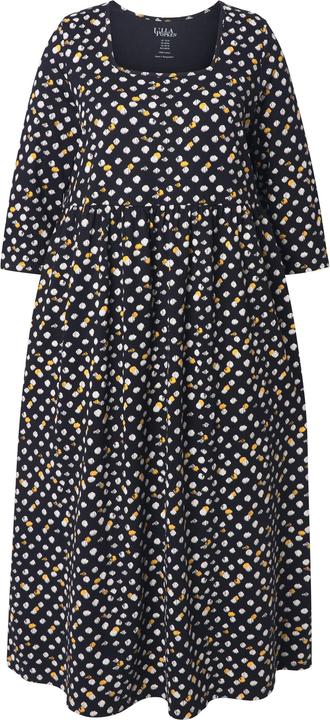 Produktbild Ulla Popken Maxikleid, Punkte, A-Linie, Carree-Ausschnitt, 3/4-Arm (46, 48)