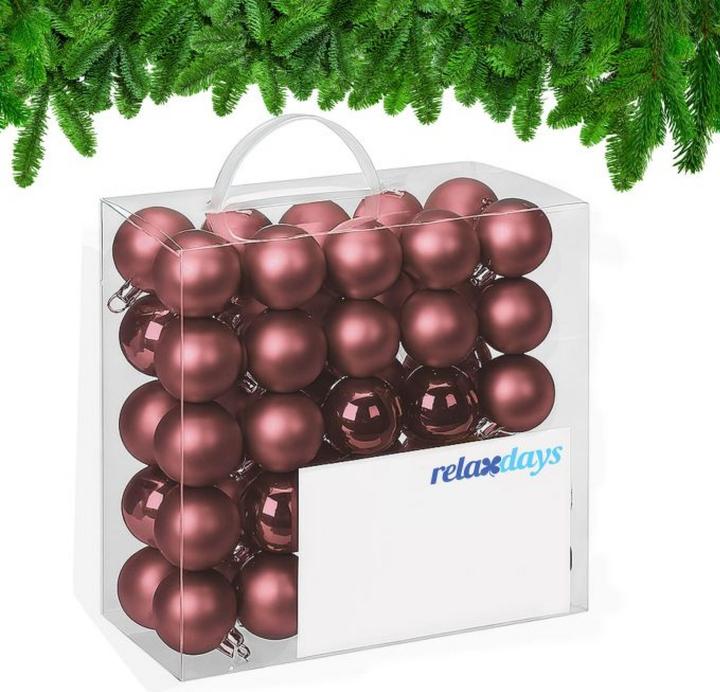 Actual product image Relaxdays - Weihnachtskugeln 50er Set, Braun/ Silber, 7 x 6 cm (50 -part)