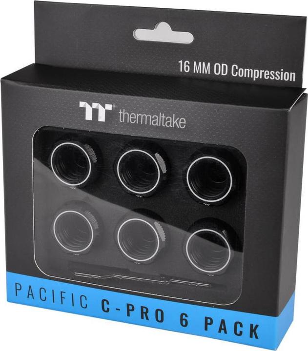 Actual product image Thermaltake Pacific C-Pro pipe connection G1/4 inch to 16mm 6-pack