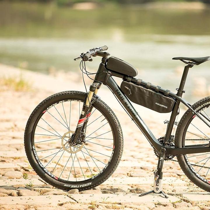 Actual product image Rockbros AS-019-1 waterproof bicycle bag for frame - black (1.60 l, Frame bag)