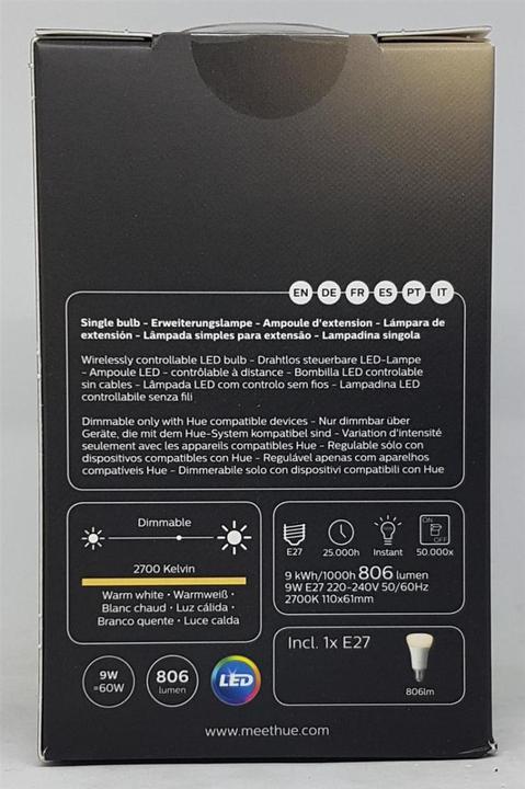 Produktbild Philips Hue White BT Erweiterung (E27, 9.50 W, 806 lm, 1 x, F)