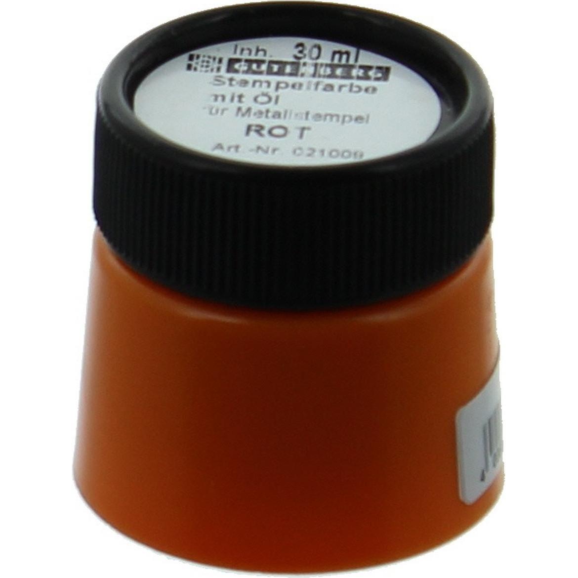 Gutenberg, Stempel, Stempelfarbe mit Öl 30ml rot