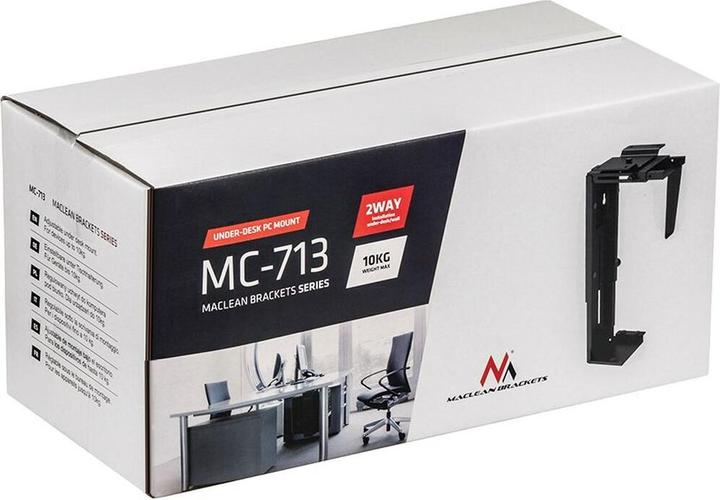 Produktbild Maclean MC-713 B MC-713 B Einstellbare Untertisch-/Wand-CPU-Halterung