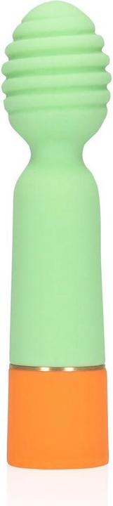 Actual product image Loveline Ribbed Mini Vibrator with USB Charger - Spring Sage