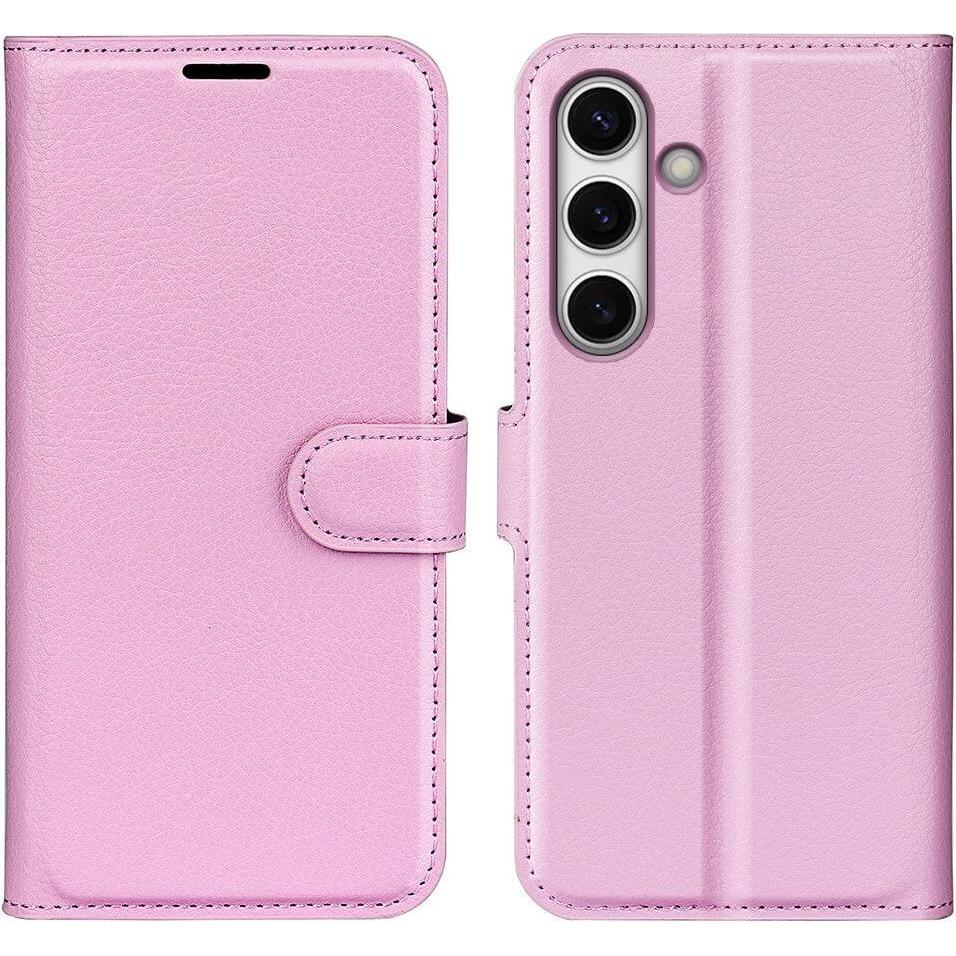 Cover-Discount FE - Leder Etui Hülle (Samsung Galaxy S24 FE), Smartphone Hülle, Rosa