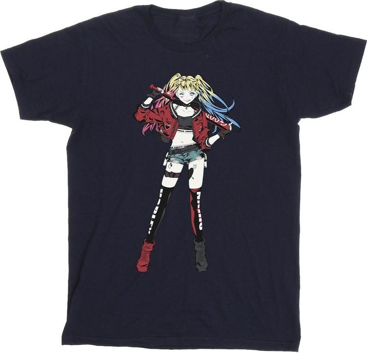 Produktbild Harley Quinn Mädchen TShirt aus Baumwolle in stehender Pose (140, 146)