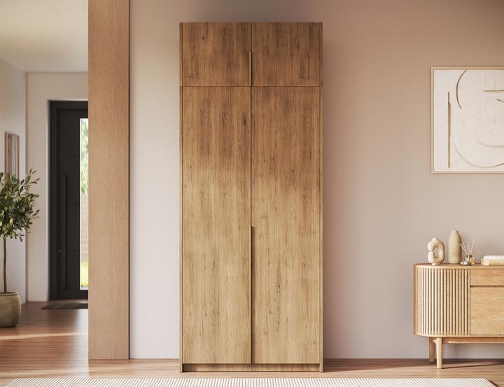 Produktbild ADRK Furniture Bregma II Drehtürenschrank mit Aufsatz (100 x 58 x 250 cm)