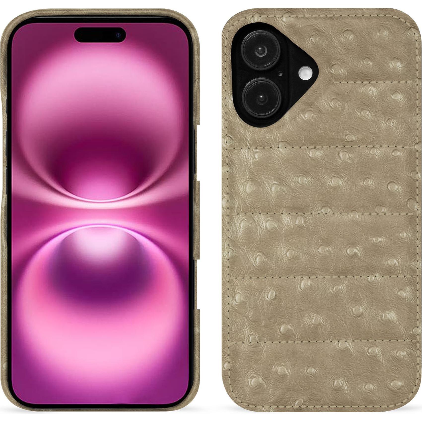 Thumbnail - Noreve Lederschutzhülle (Apple iPhone 16 Plus), Smartphone Hülle, Beige