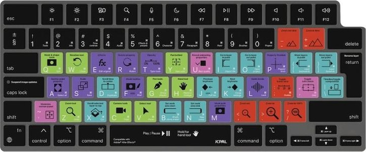 Produktbild JCPAL Verskin After Effects Shortcuts Keyboard Cover for MacBook Pro 14"/16" (M1 2021/M2 2023), MacBook Ai (DE)