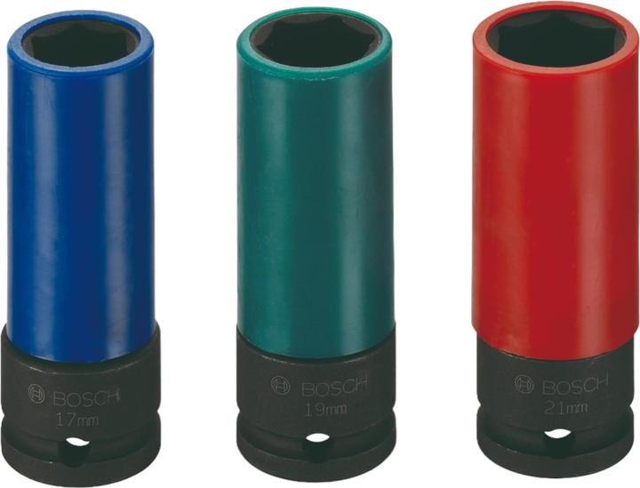 Produktbild Bosch Professional Zubehör Steckschlüssel-Set, 3-tlg., 17/19/21 mm (17 mm, 21 mm, 19 mm)