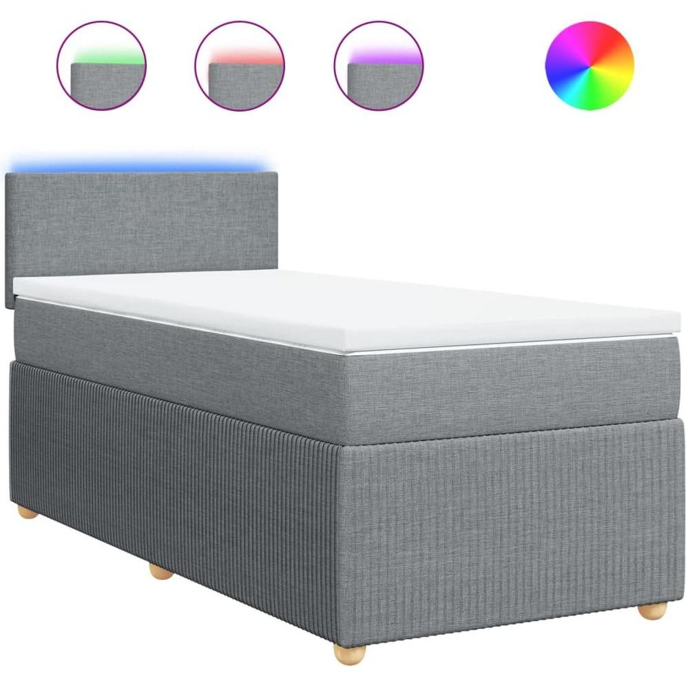 Thumbnail - VidaXL, Bett, Bo x springbett mit Matratze 90 x 190 cm Stoff (90 x 190 cm)