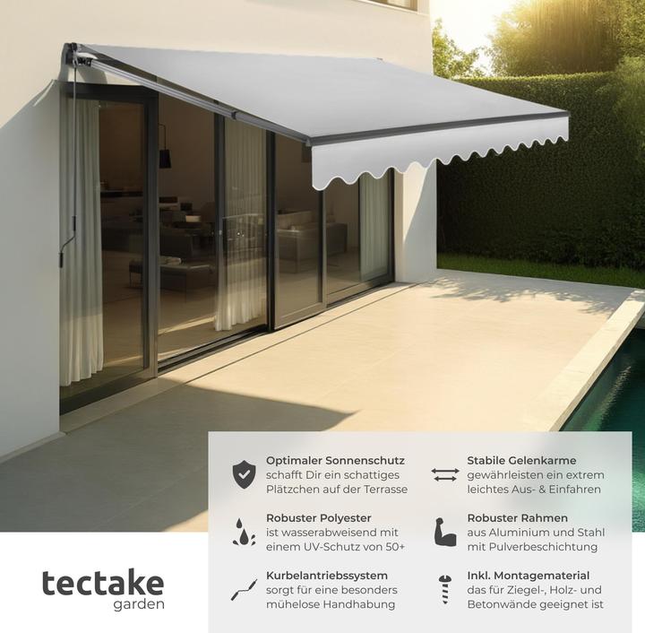 Image du produit tectake store banne articulée Ornella avec support mural (3 m)