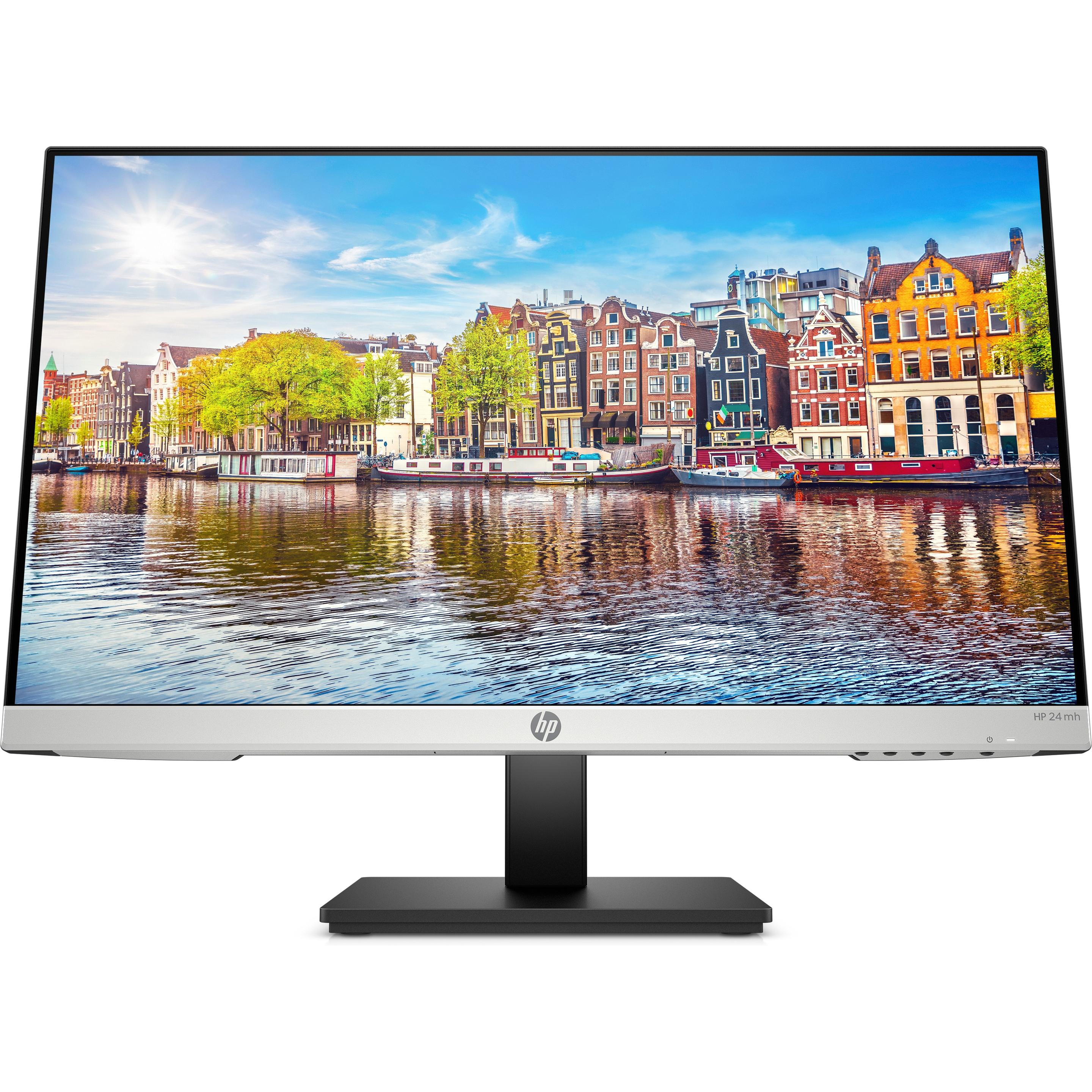 HP 24mh (1920 x 1080 Pixel, 23.80"), Monitor, Schwarz, Silber