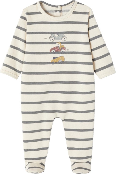 Produktbild Vertbaudet Jungen Baby Strampler mit Streifen und Autos Oeko-Tex (62)