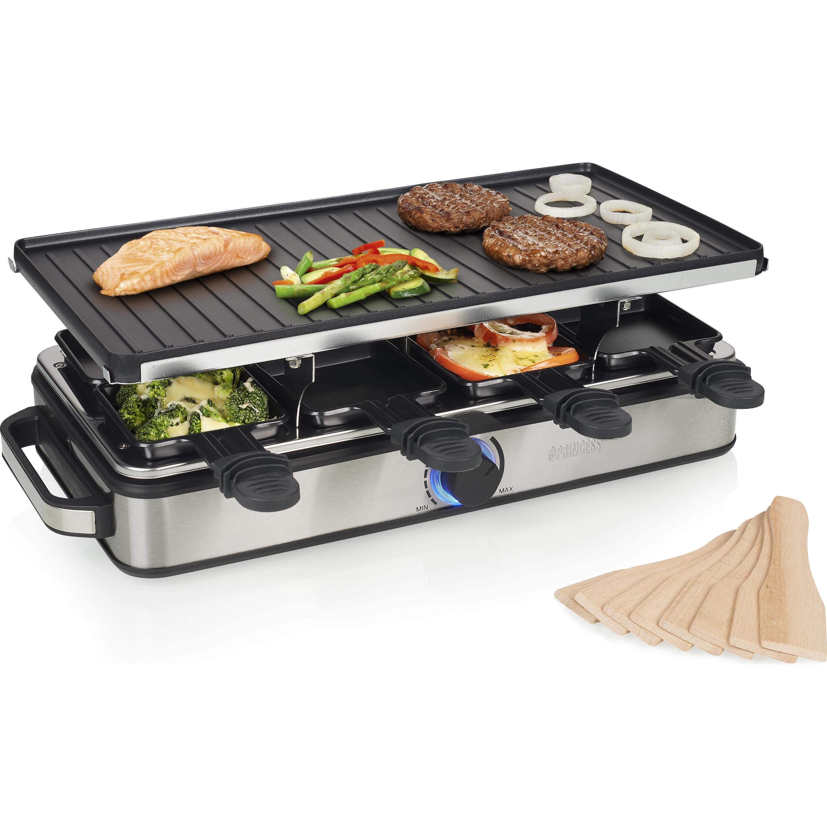 Princess Raclette 8 Grill Deluxe, Racletteofen, Schwarz