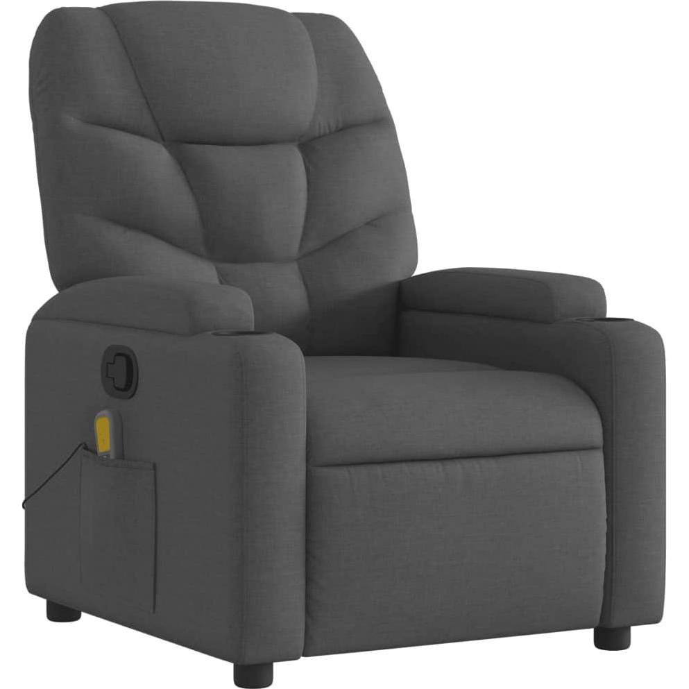 VidaXL, Massageliege + Massagesessel, Massagesessel Dunkelgrau Stoff,Farbe: Dunkelgrau,Material