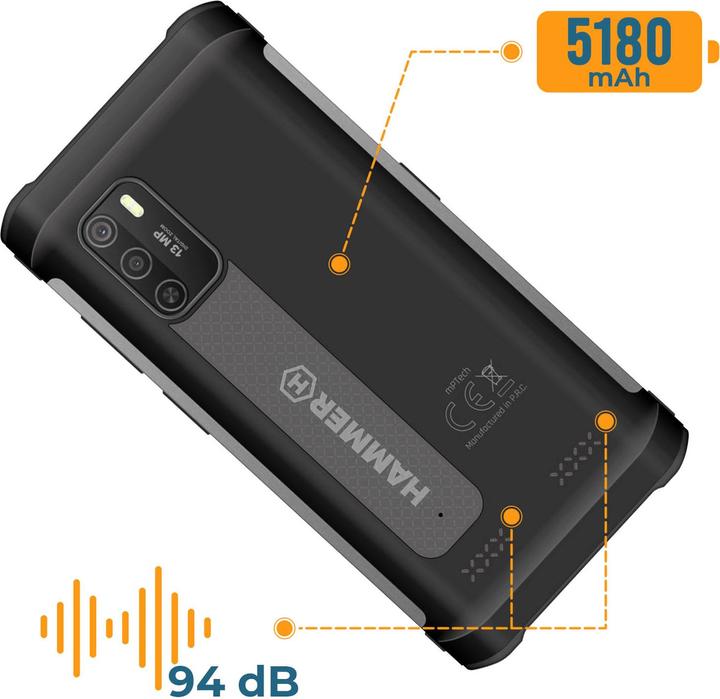 Image du produit Hammer Iron 4 4G LTE (32 Go, Argent, 5.50", SIM simple, 4G)