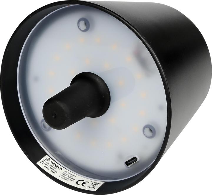 Image du produit Benson Electric Flaschenlampe, schwarz, Ø 18 x H 11,5 cm