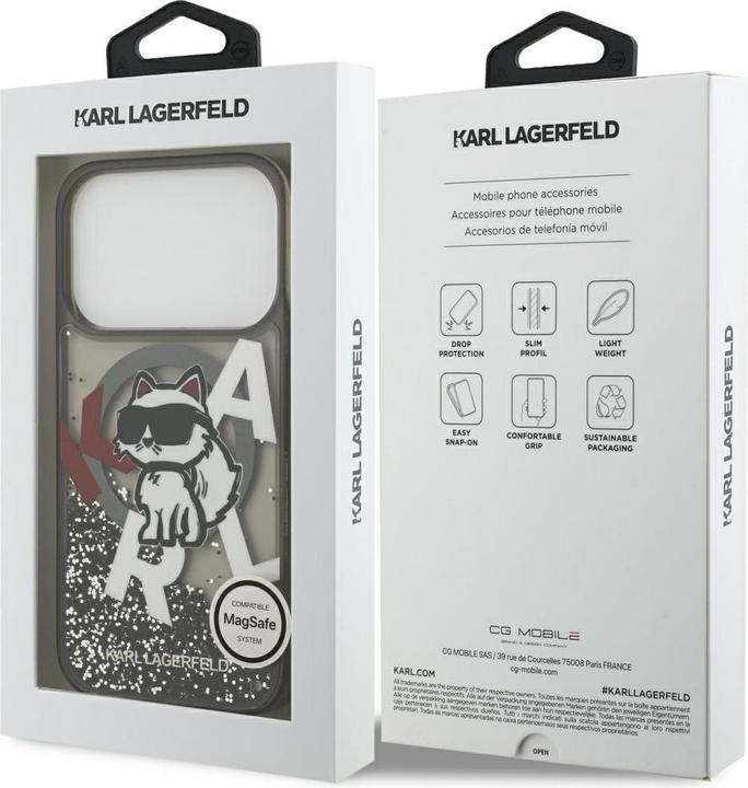 Productafbeelding Karl Lagerfeld - Glitter MagSafe - iPhone 17 Pro - Liquid Choupette Head (Apple iPhone 17 Pro)