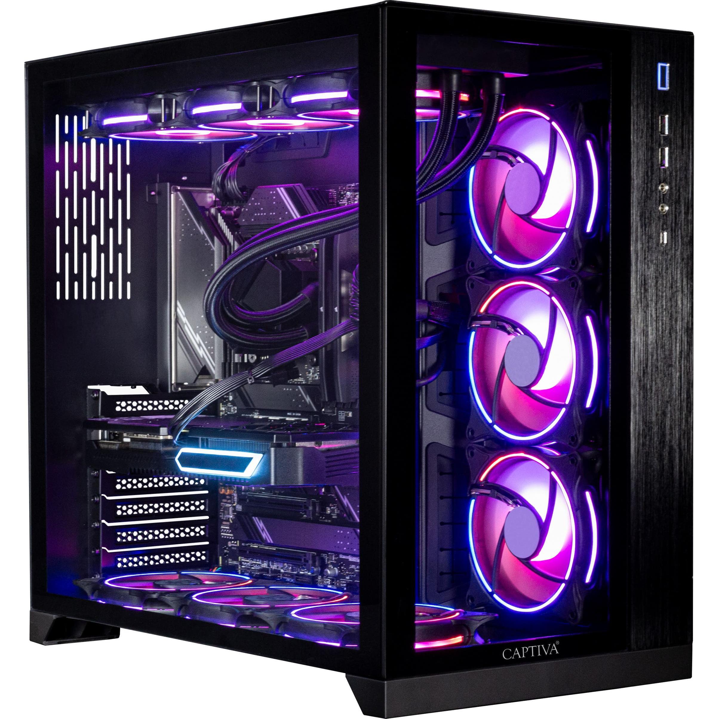 Captiva Highend Gaming I78-084 Core i7 RTX 4070 (Intel Core i7 14700KF, 32 GB, 2000 GB, GeForce RTX 4070), PC, Schwarz