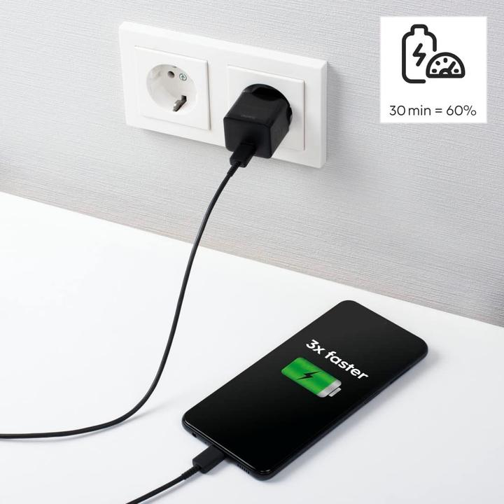 Image du produit Hama Mini-chargeur, Power Delivery (PD)/Qualcomm®, 25 watts, noir (25 W, 1 portion)