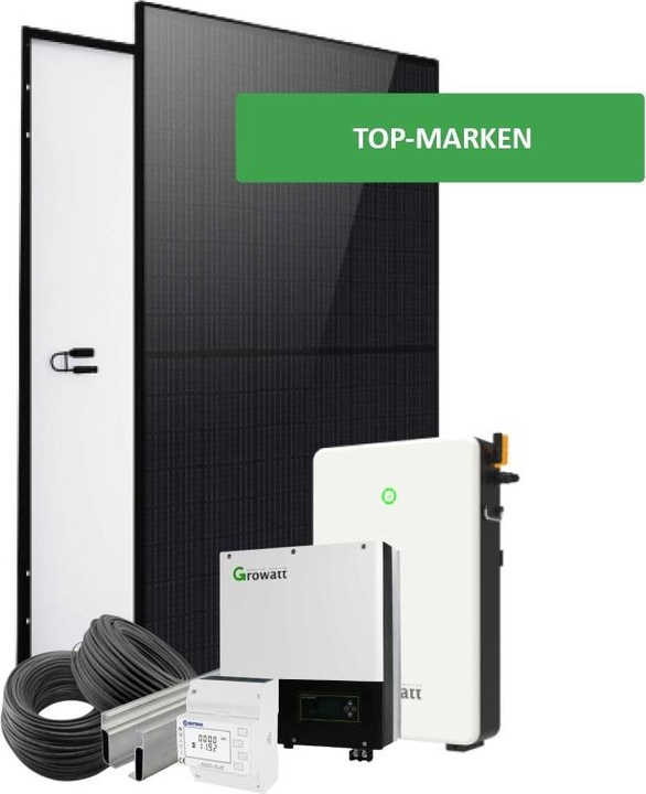 Growatt Komplette 3,32 kWp Hybrid Photovoltaikanlage mit 6,5 kWh Batterie (ohne Montagesystem) (3320 W)