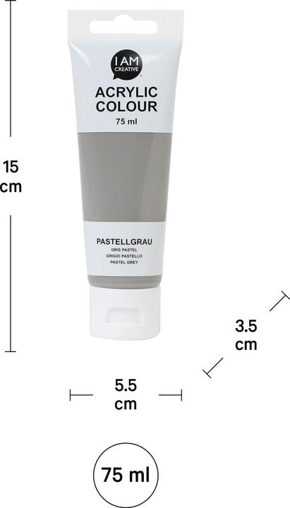 Actual product image I Am Creative Basic acrylic, water-based acrylic paint, 75 ml (75 ml)