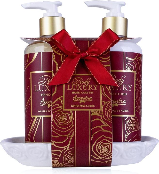 Accentra Pflegeset für die Hände BODY LUXURY auf Keramikablage