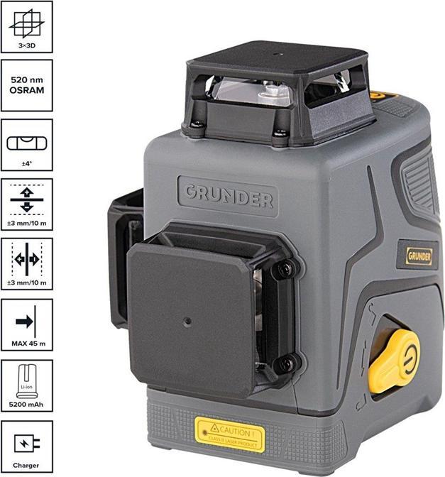 Actual product image Grunder CORDLESS LASER LEVEL 3X3D MTM350B