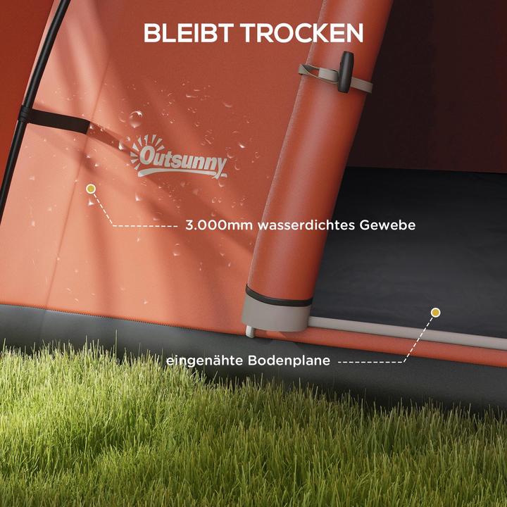 Actual product image Outsunny Tunnelzelt Polyester Orange (Tunnel tent, 6 persons)