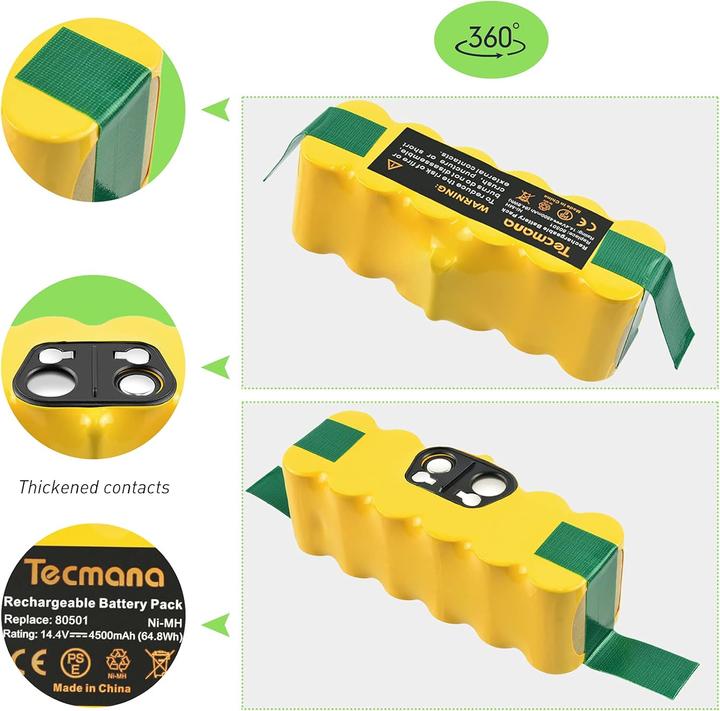 Immagine prodotto Tecmana Ersatzakku für iRobot Roomba Modelle 500 bis 800