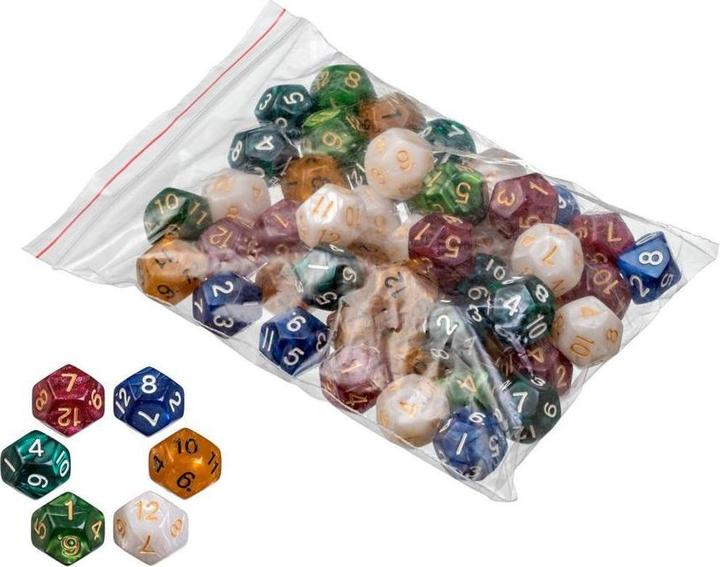 Produktbild Philos Würfel, 12 seitig, pearl, 50er Beutel